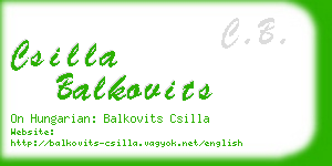 csilla balkovits business card